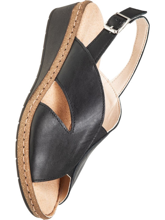 Flex Anatomic Women's Leather Platform Shoes Black