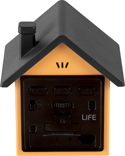 Digital Alarm Clock House LED Screen Night Light Life Tiny House Black