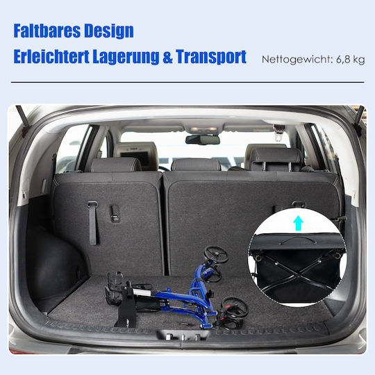 Costway Aluminium Gehhilfe Blau