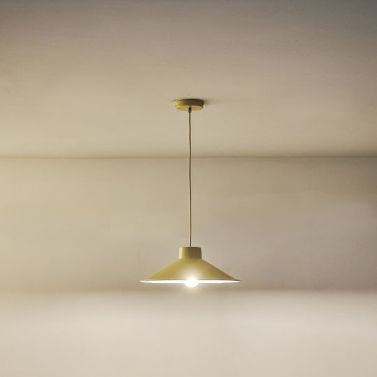 Eurolamp Neli Κρεμαστό Φωτιστικό Μπεζ Καμπάνα με Ντουί E27 36x115x115εκ.