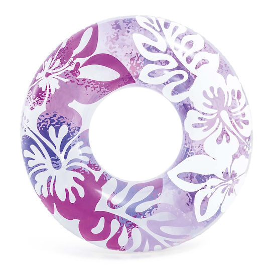 Intex Hawaiian Flowers Kids' Swim Ring with Diameter 91cm. from 9 Years Old Blue