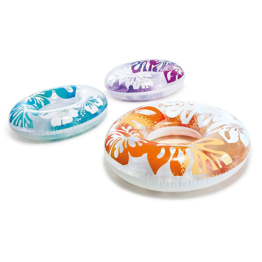 Intex Hawaiian Flowers Kids' Swim Ring with Diameter 91cm. from 9 Years Old Blue
