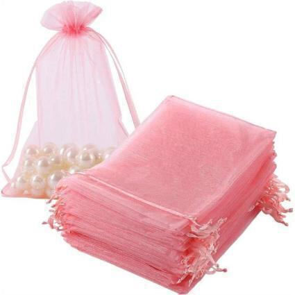 Fabric Pouch for Gift Pink 7x9cm. 100pcs