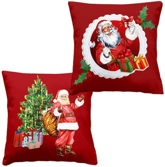 Atmosphera Santa Claus Christmas Decorative Pillow Square Red 40x40cm