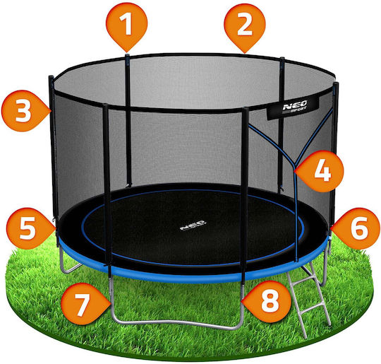 NEO Sport Trampolin Kinder Durchmesser 183cm mit Netz & Leiter