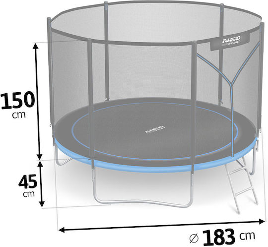 NEO Sport Trampolin Kinder Durchmesser 183cm mit Netz & Leiter