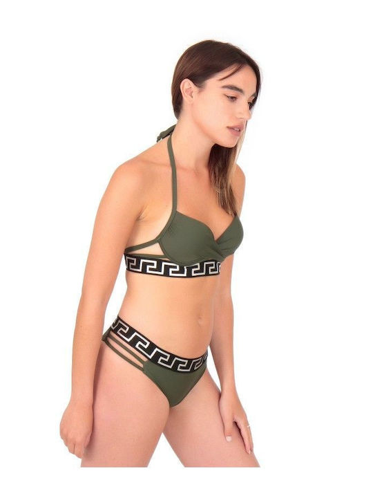 Bikini Set Top & Slip Bottom Khaki