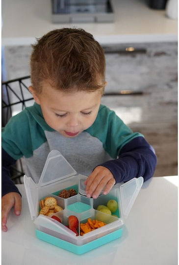 Melii Snackle Box Hexagon Πλαστικό Παιδικό Δοχείο Φαγητού Μπλε