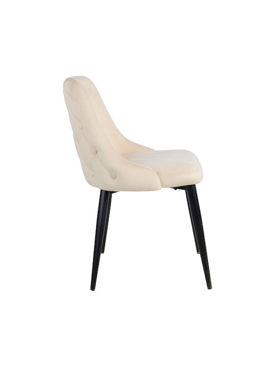 Zedna Dining Room Velvet Chair Beige Velvet 51x58x84cm