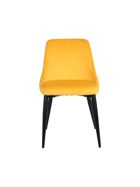 Zedna Dining Room Velvet Chair Yellow Velvet 51x58x84cm