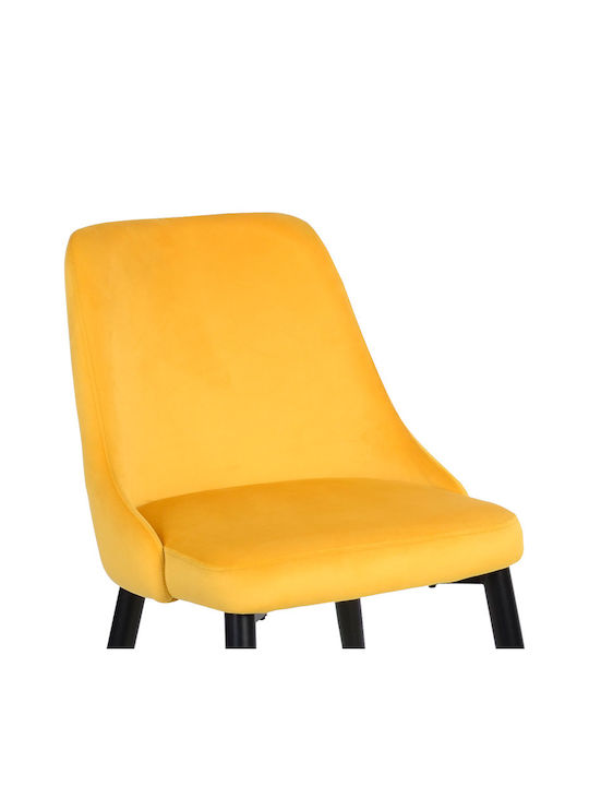 Zedna Dining Room Velvet Chair Yellow Velvet 51x58x84cm