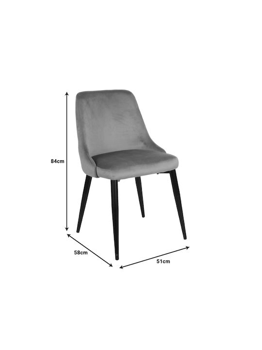 Zedna Dining Room Velvet Chair Yellow Velvet 51x58x84cm