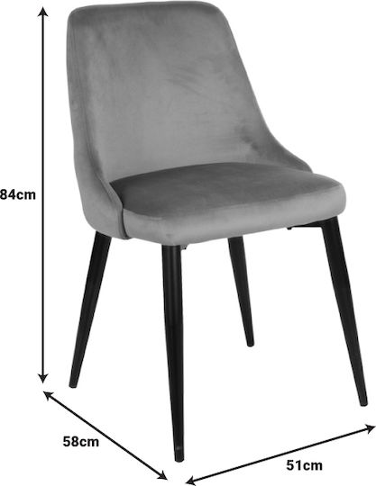 Zedna Scaune Sala de mese Catifelate Catifea gri 1buc 51x58x84buc