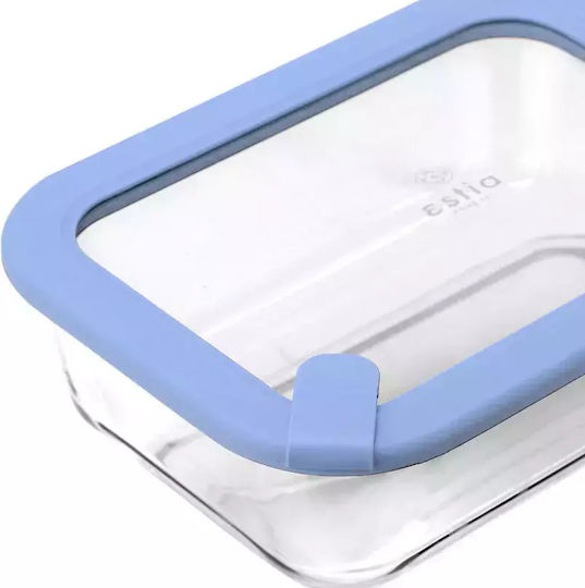 Estia Microwave Glass Lunch Box Colorseal Blue 370ml