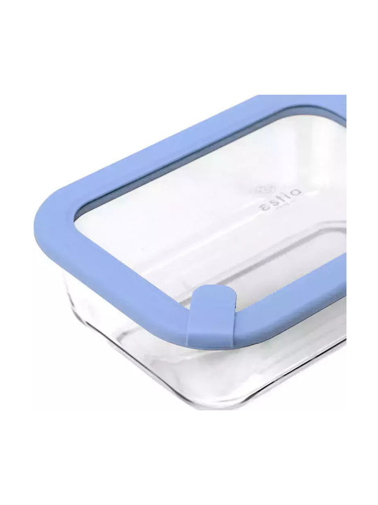 Estia Microwave Glass Lunch Box Colorseal Blue 640ml