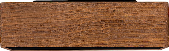 Life Noble Sapele Масов Часовник Дигитален LED Дървен с Будилник Бял 221-0455