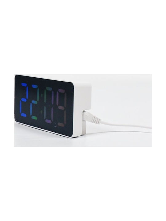 Setty Tisch-Digitaluhr mit Wecker Weiß