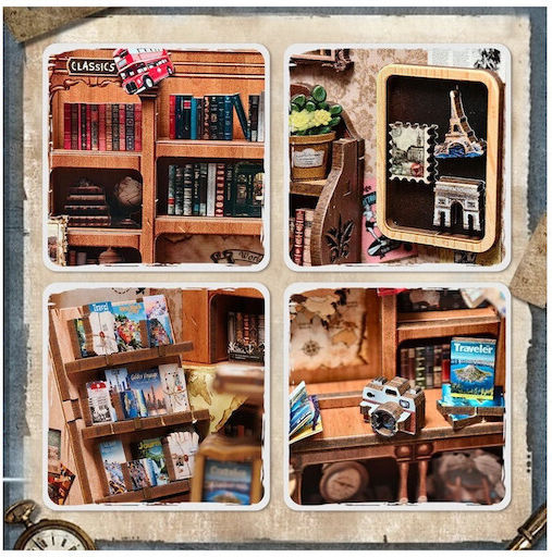 Cutebee Wooden Construction Toy Bookstore