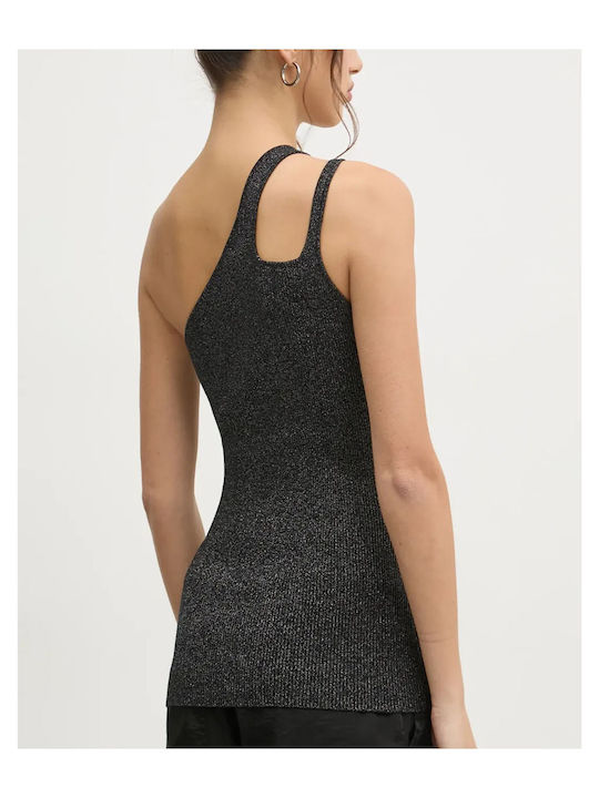 Women's Blouse with One Shoulder Black