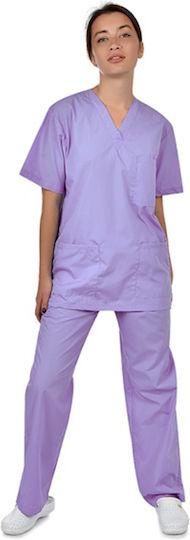 bwell Unisex Purple Pants & Blouse Set