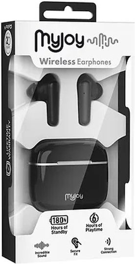 MyMe My Joy In-ear Bluetooth Handsfree Căști cu Carcasă de Încărcare Negru