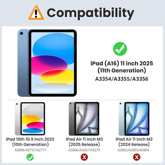 Revomag Husa Umschlag Rückseite Transparene (iPad 11 (A16) 2025, iPad 10 2022)