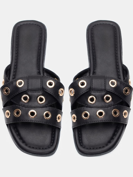 Women's Flat Sandals in Black Color