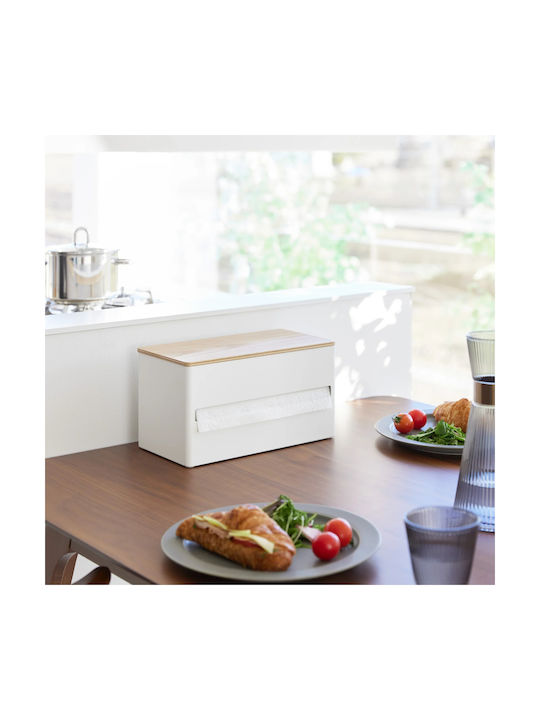 Yamazaki Θήκη για Χαρτομάντηλα Μεταλλική Λευκή 31.2x16.2x17cm