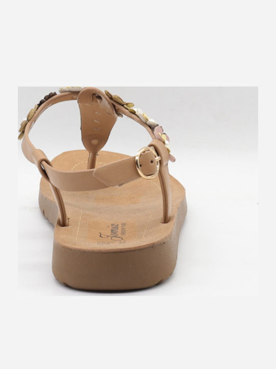 Women's Flat Sandals Anatomic in Brown Color