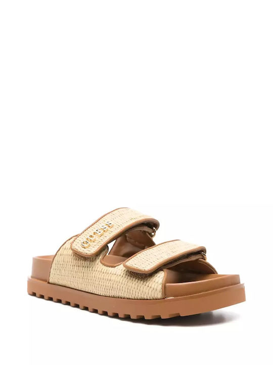 Women's Flat Sandals in Beige Color