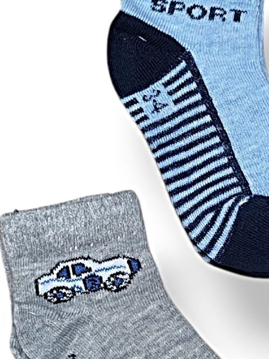Babydom Șosete pentru Copii Sport Teal, Blue, Gray, White 3 Perechi