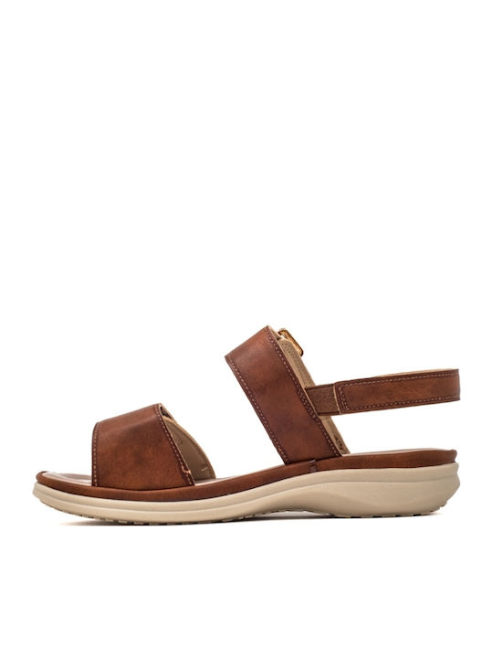 Flache Sandalen für Damen in Braun Farbe