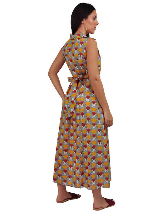 Summer Maxi Shirt Dress Yellow