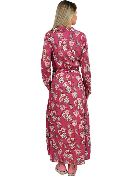 Maxi Shirt Dress Burgundy