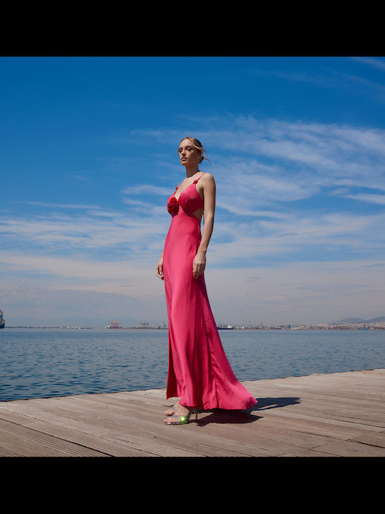Sommer Maxi Abendkleid Offener Rücken Rot