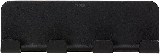 TIGER Wall-Mounted Bathroom Hook with 4 Positions ​15.4x15.5cm Black