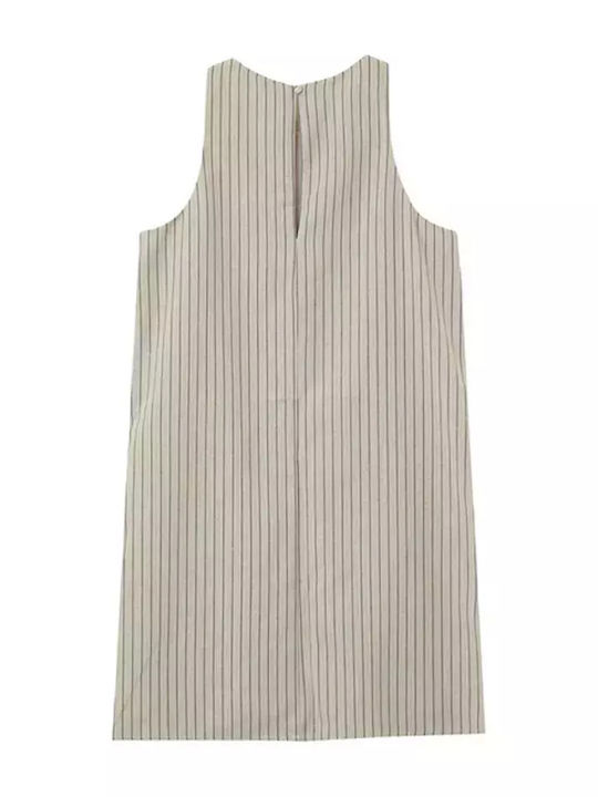 Summer Mini Shirt Dress Beige