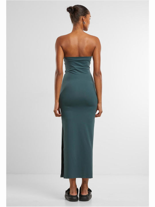Sommer Midi Kimonoförm Dress Bottlegreen