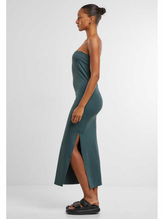 Sommer Midi Kimonoförm Dress Bottlegreen