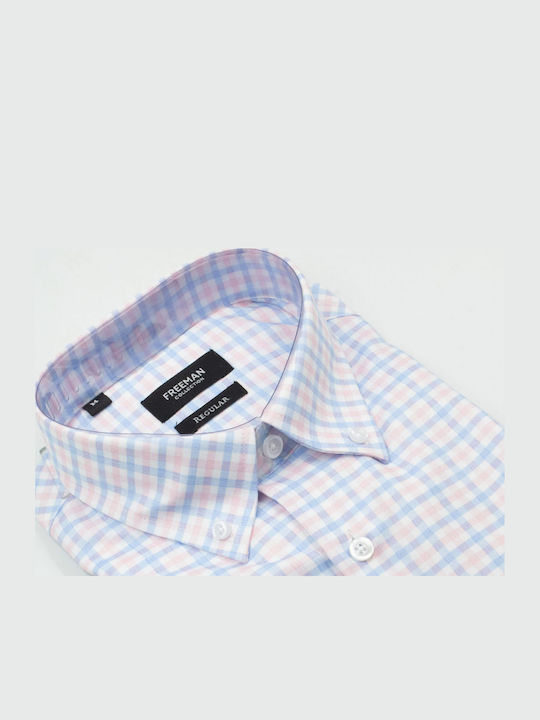 Short-sleeved Shirt Checked White, Blue