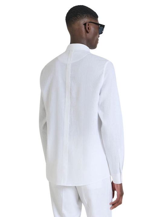 Long-sleeved Linen Shirt White