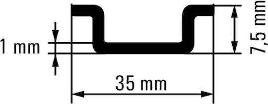 Weidmüller Ts 35x7.5/ll 1м ст Zn релса Din тип стомана перфорирана галванизирана пасивирана 35 x 7.5 мм 1 м 2 броя