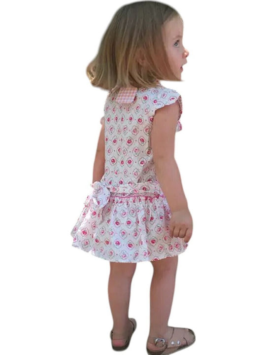 Kinderkleid Ärmellos Blumen White