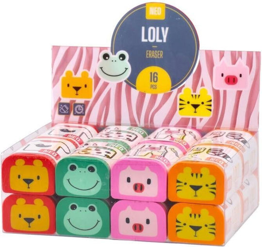 Γομα Loly Ζωακια 4 Σχεδια