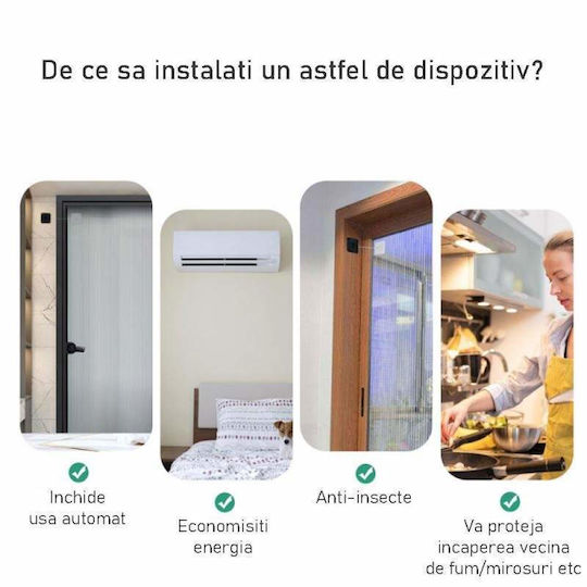 Mecanism de Reîntoarcere pentru Uși până la 120cm Negru