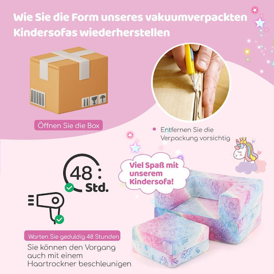 Kids Sofa Pink 90x60x40cm