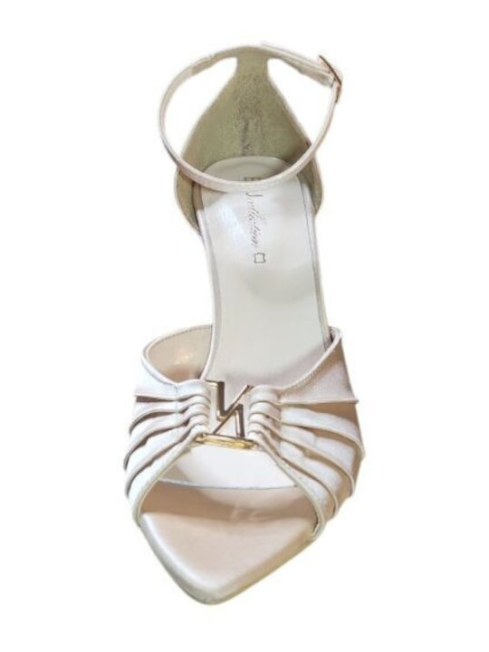 Stoff Sandalen Beige
