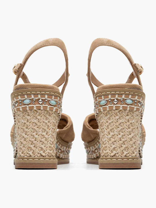 Damenplattformen Beige