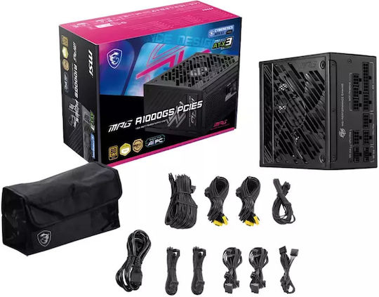 MSI MPG A1000GS PCIE5 1000W Μαύρο Τροφοδοτικό Υπολογιστή Full Modular 80 Plus Gold