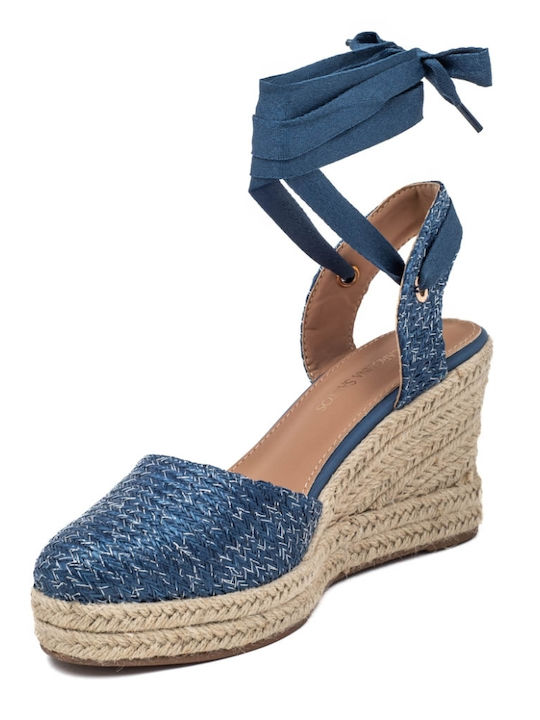 Damenplattformen im Espadrilles-Stil Blau